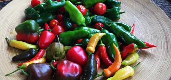 Vadillinen eri värisiä chilejä.